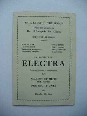 RARE 1932 PLAY PROGRAM KATHARINE HEPBURN, BLANCHE YURKA, ACADEMY OF MUSIC PHILADELPHIA