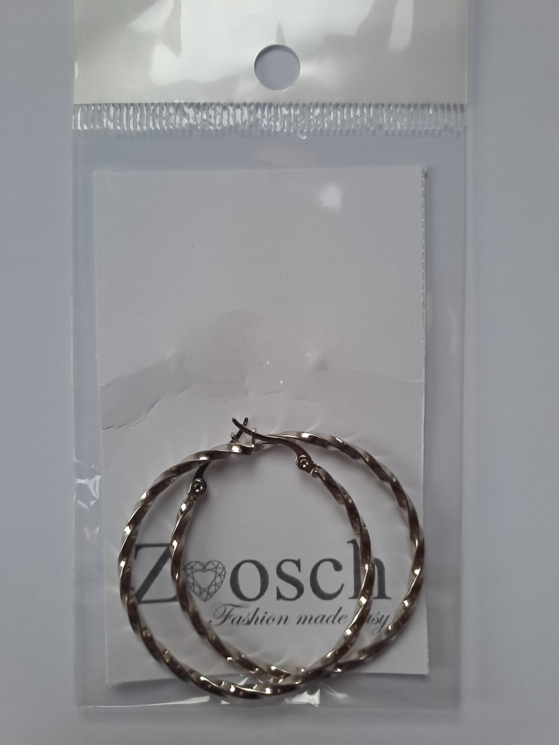 Zoosch 2mm twisted rope earrings, 30mm diameter
