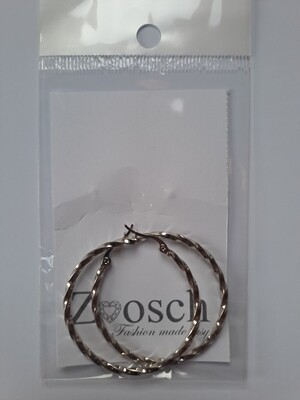 Zoosch 2mm twisted rope earrings, 30mm diameter