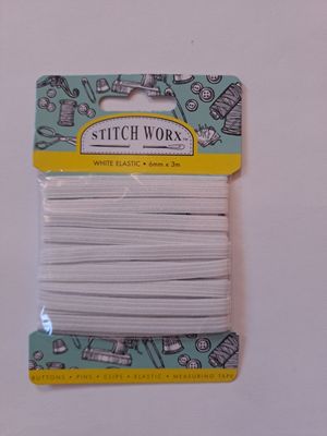 Elastic 6mm x 3m White