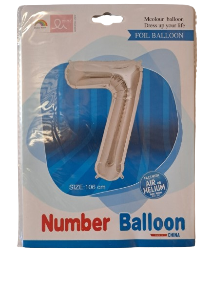 Balloon Giant Number 7 Silver