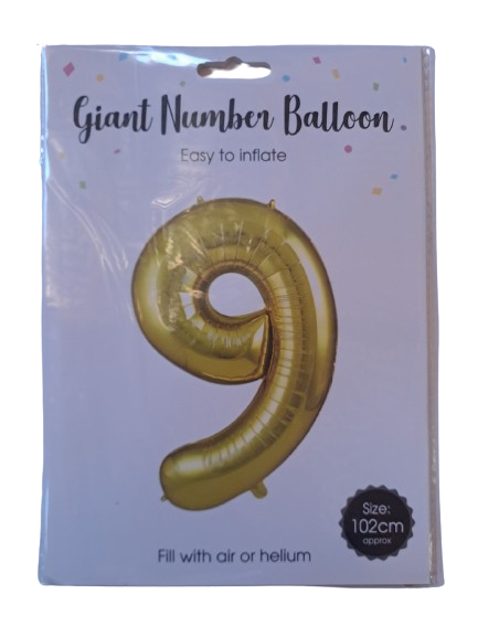 Balloon Giant Number 9 Gold