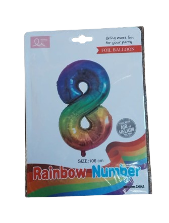 Balloon Giant Number 8 Rainbow