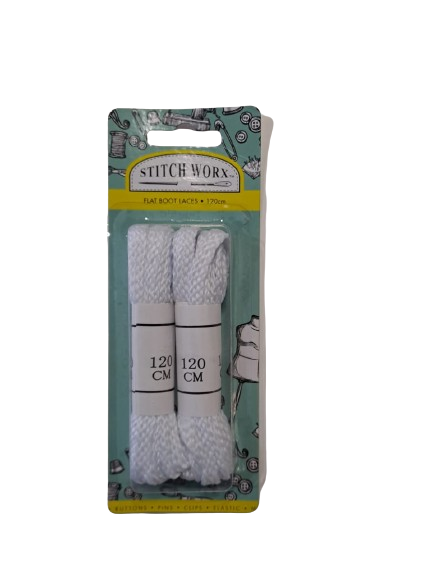 Laces Flat Boot 120cm White