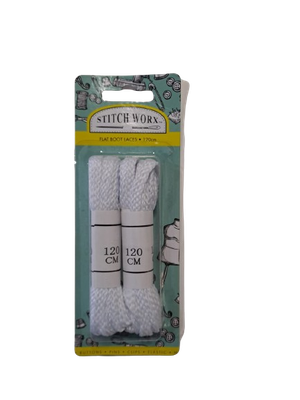 Laces Flat Boot 120cm White