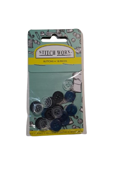 Buttons Small 18 Pieces Assorted