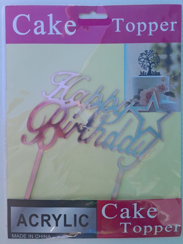 Cake Topper Rose Gold Happy Birthday