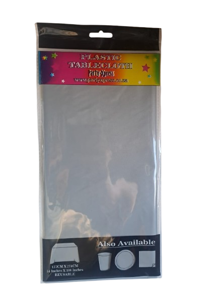 Tablecloth Plastic Silver