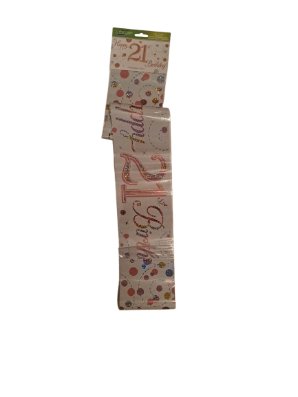Banner Happy 21st Birthday Rose Gold
