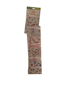 Banner Happy 21st Birthday Rose Gold