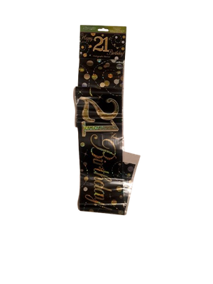 Banner Happy 21st Birthday Black
