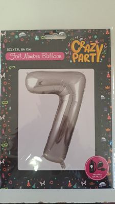 Balloon Number 7 Silver 86cm