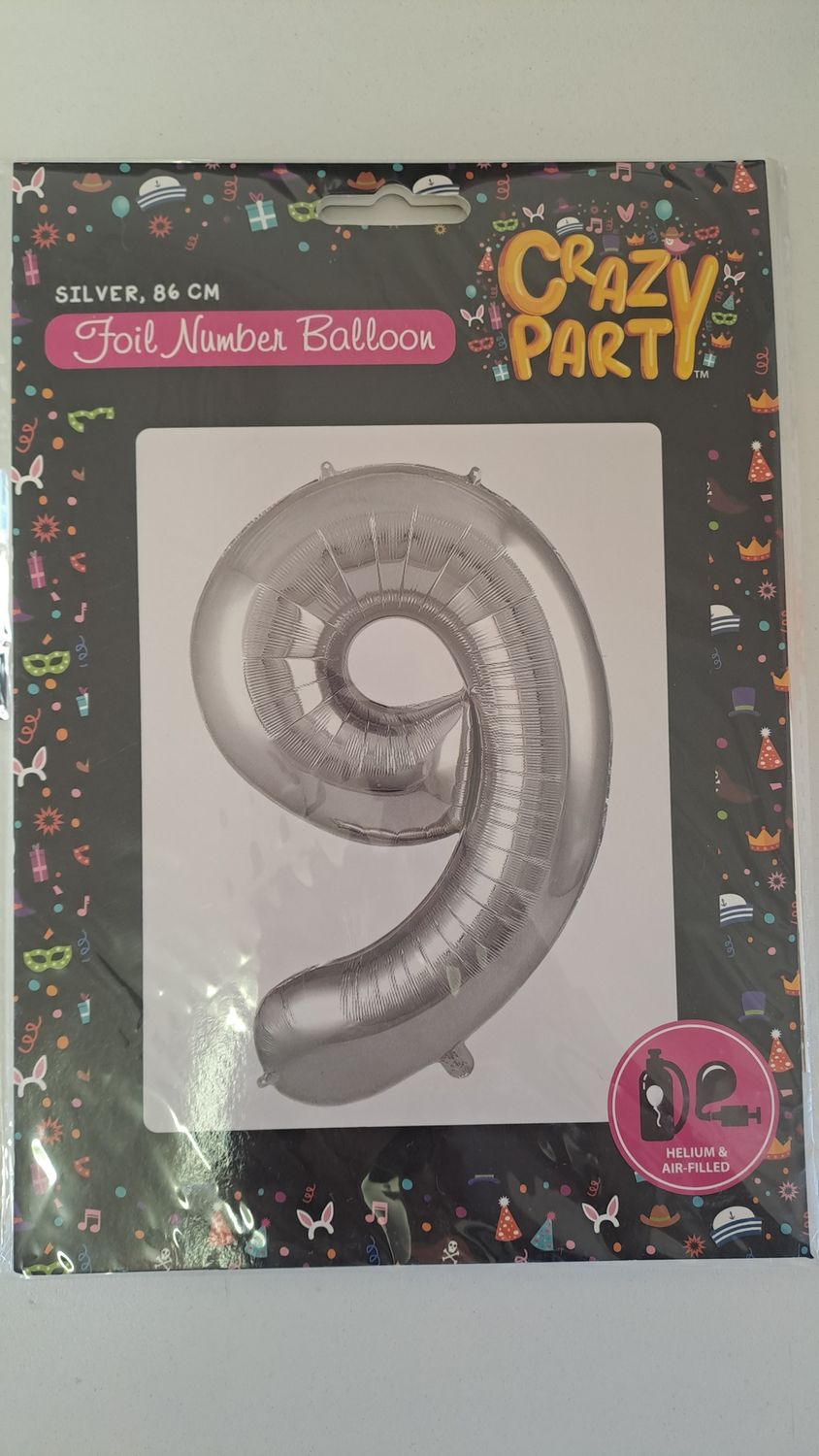 Balloon Number 8 Silver 86cm