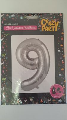 Balloon Number 8 Silver 86cm
