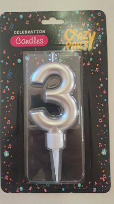 Candles Large Silver Nr 3