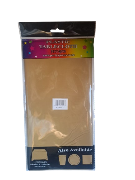 Tablecloth Plastic Gold