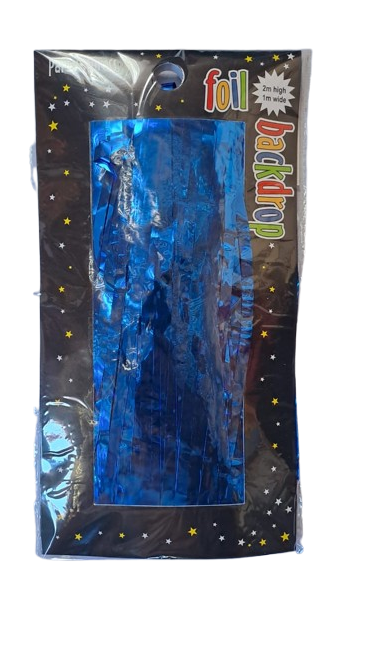 Foil Fringe Backdrop Dark Blue 1x2m
