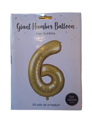 Balloon Giant Number 6 Gold