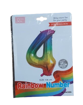 Balloon Giant Number 4 Rainbow