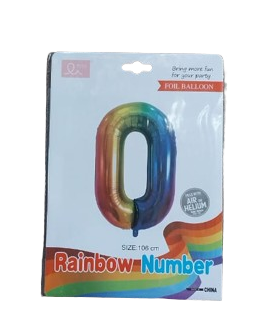 Balloon Giant Number 0 Rainbow