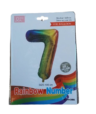 Balloon Giant Number 7 Rainbow