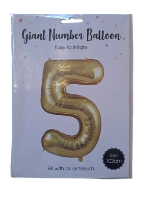 Balloon Giant Number 5 Gold