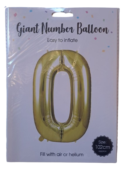 Balloon Giant Number 0 Gold