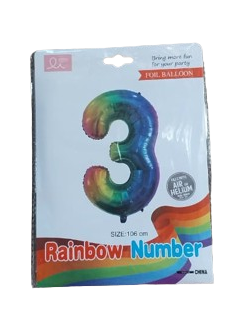 Balloon Giant Number 3 Rainbow