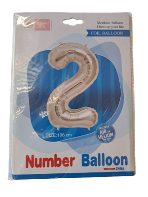 Balloon Giant Number 2 Silver 