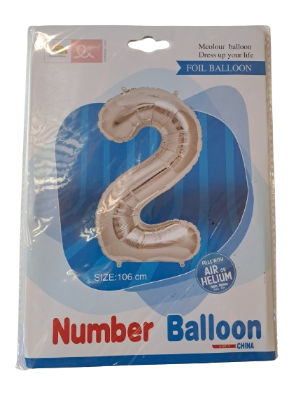 Balloon Giant Number 2 Silver 