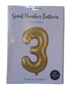 Balloon Giant Number 3 Gold