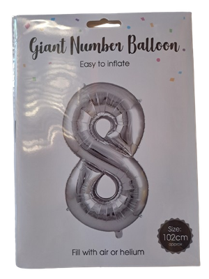 Balloon Giant Number 8 Silver
