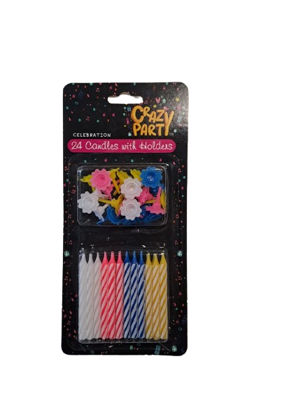 Cake Birthday Candles with holders 24's