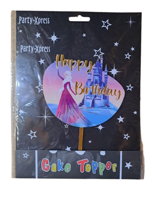 Cake Topper Happy Birthday with princess pic