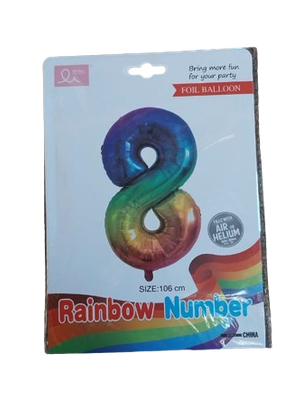Balloon Giant Number 8 Rainbow