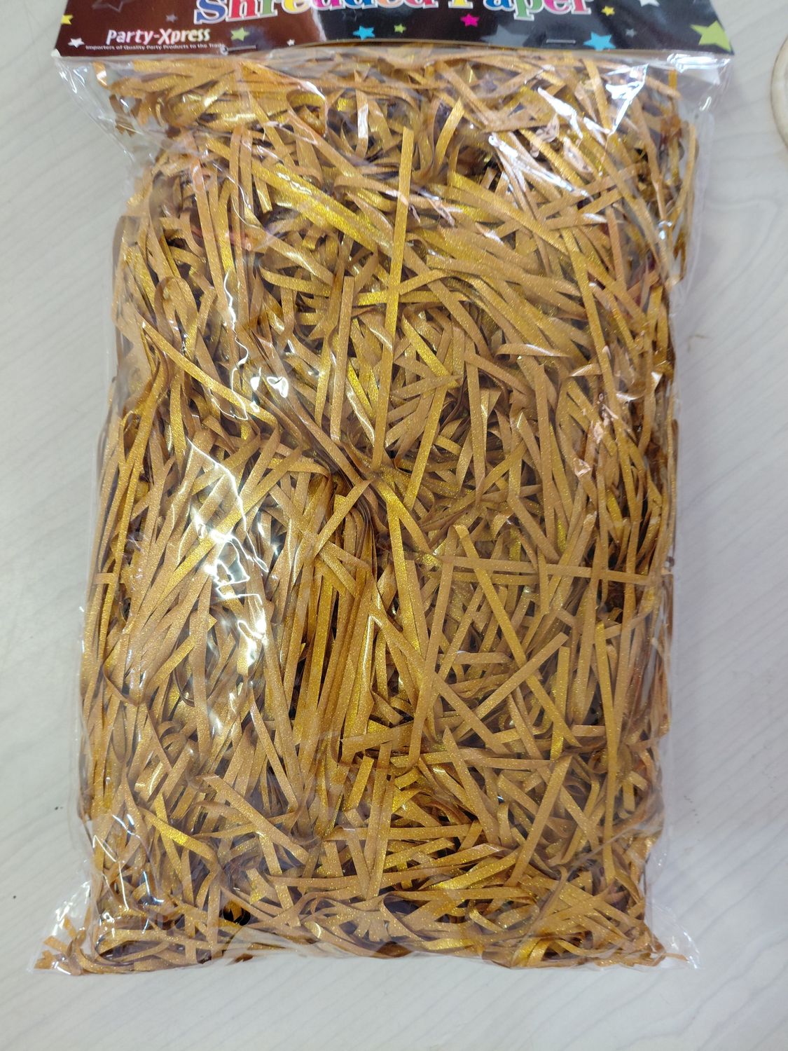 Shredded Paper 100g Glitter Gold