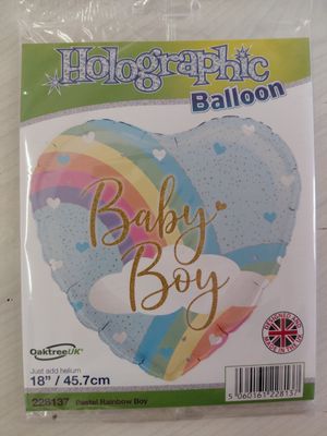 Balloon Holographic Baby Boy Rainbow
