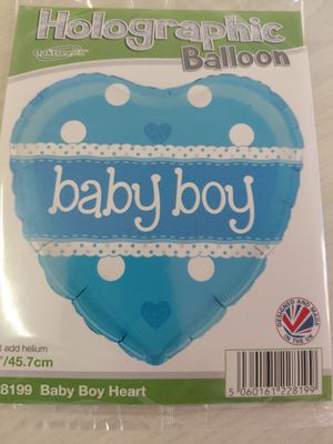 Balloon Holographic Baby Boy Balloon