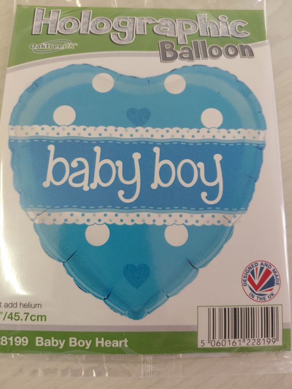 Balloon Holographic Baby Boy Balloon