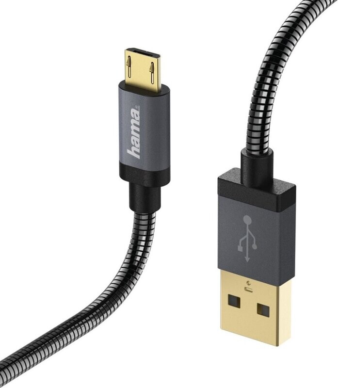 Hama kabel Metalen USB Micro naar USB Antraciet