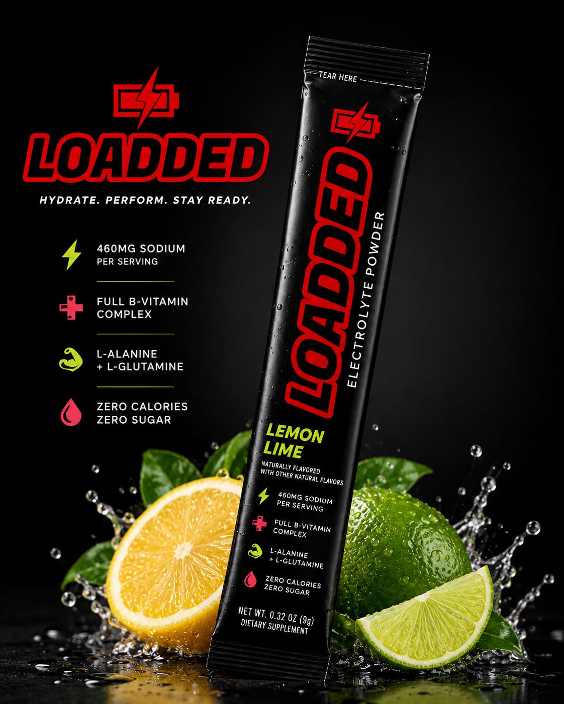 LOADDED Premium Hydration Sticks - 10 Pack