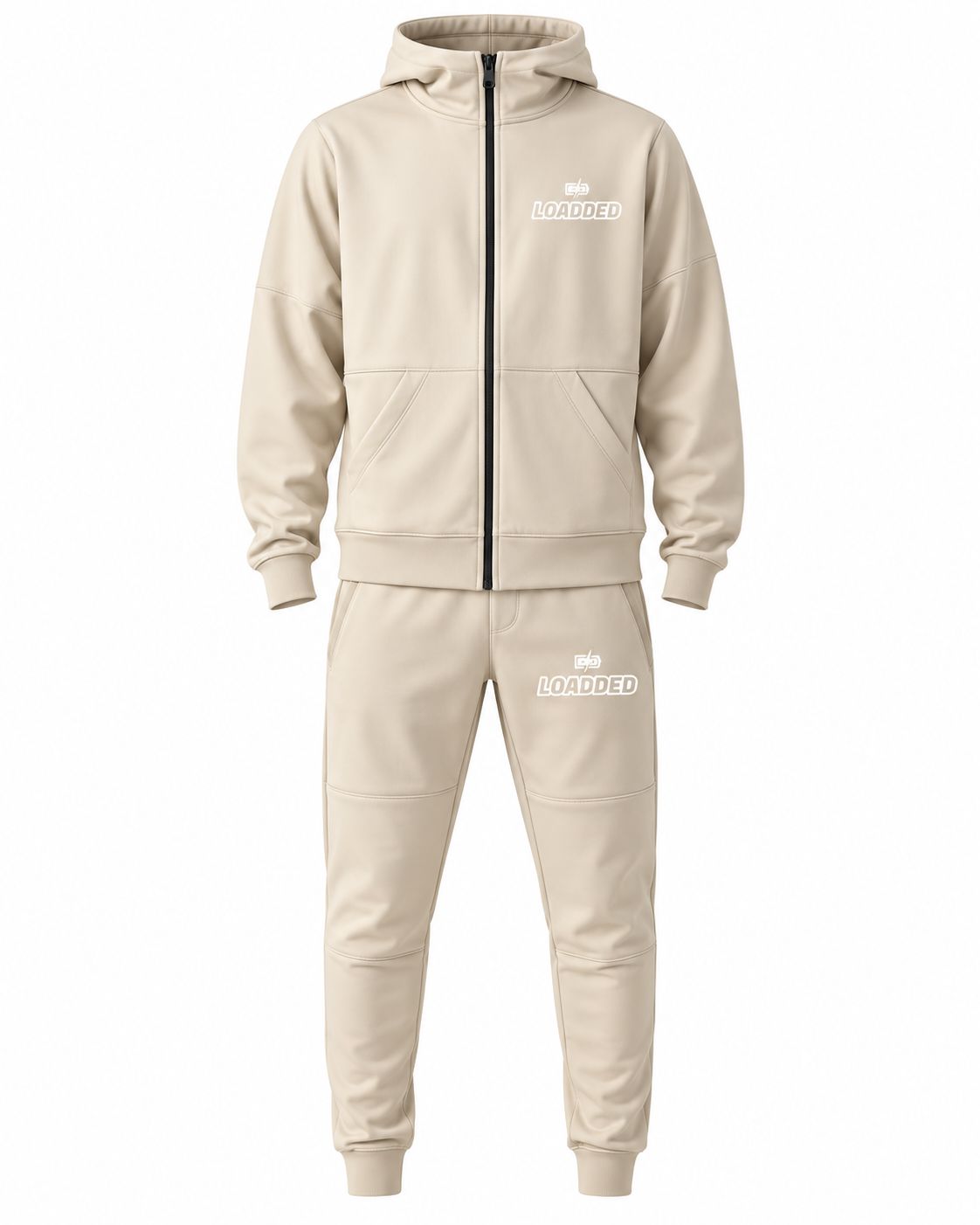 LOADDED Essential Tech Tracksuit — Bone