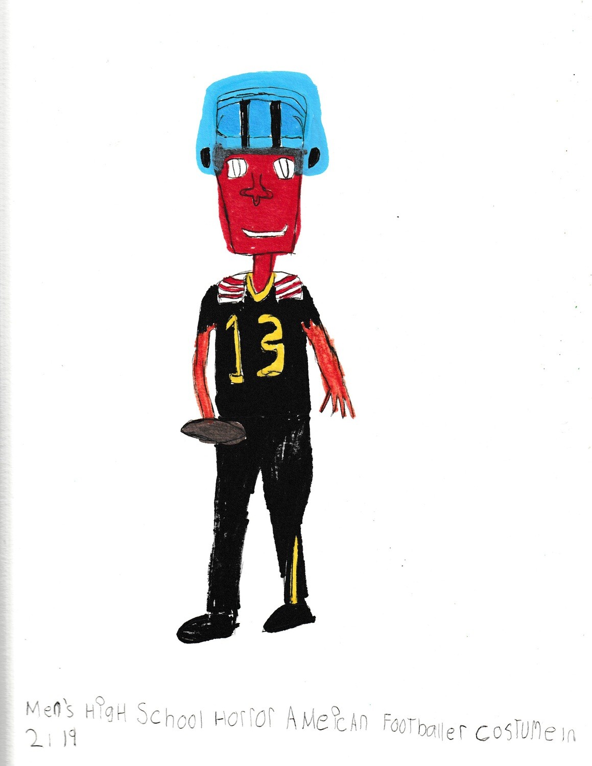 Men High School Horror American Footballer Costume in 2119