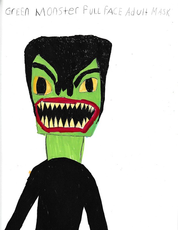 Green Monster Full Face Adult Mask by David Schmuckler