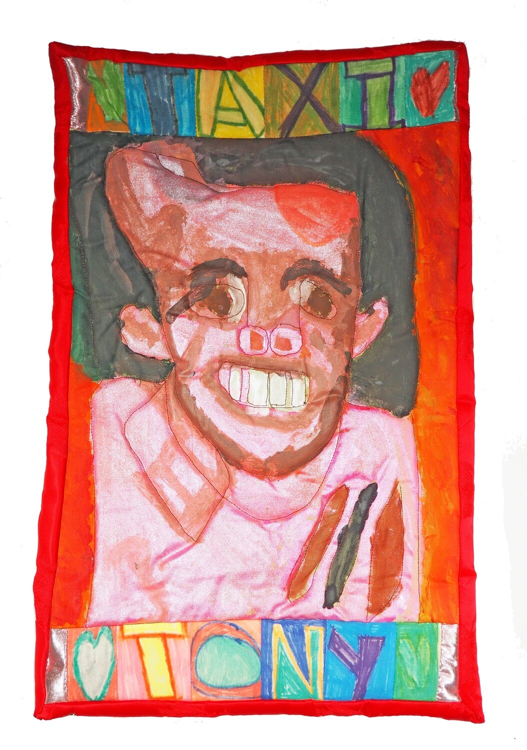 Taxi Tony Quilted Painting by Mary T. Bevlock