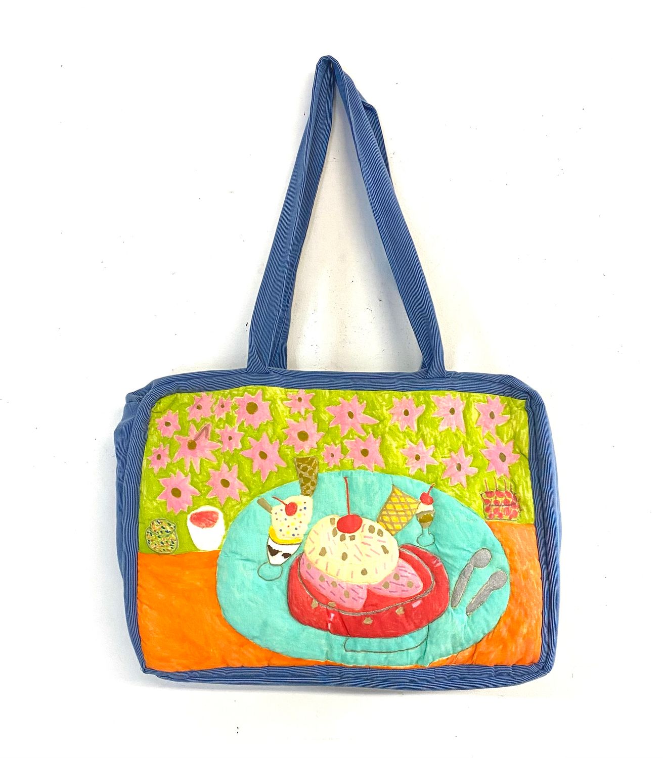 Ice Cream Sundae quilted oversized bag by Tina C.