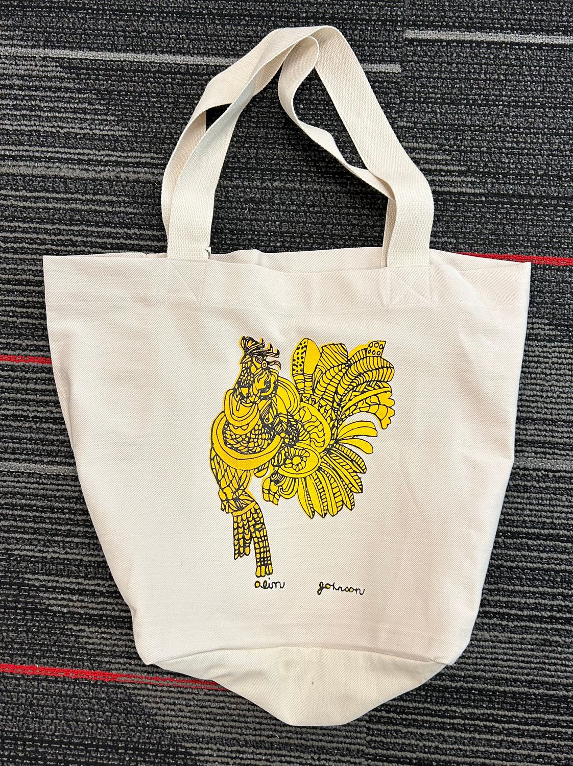 Rooster tote by Olin Johnson