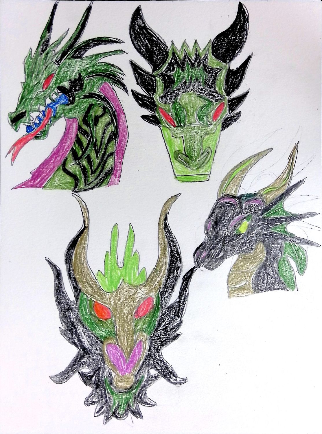 Red Eyed Dragon Heads by Kieran Loftus