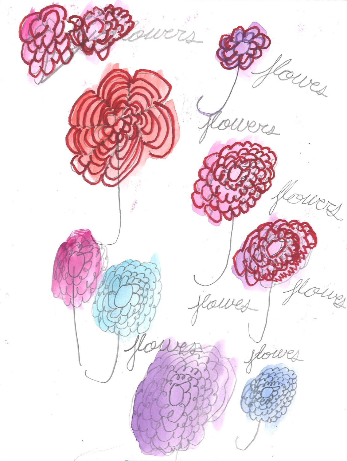 Flowers (Double sided painting) by Tamisha Williams