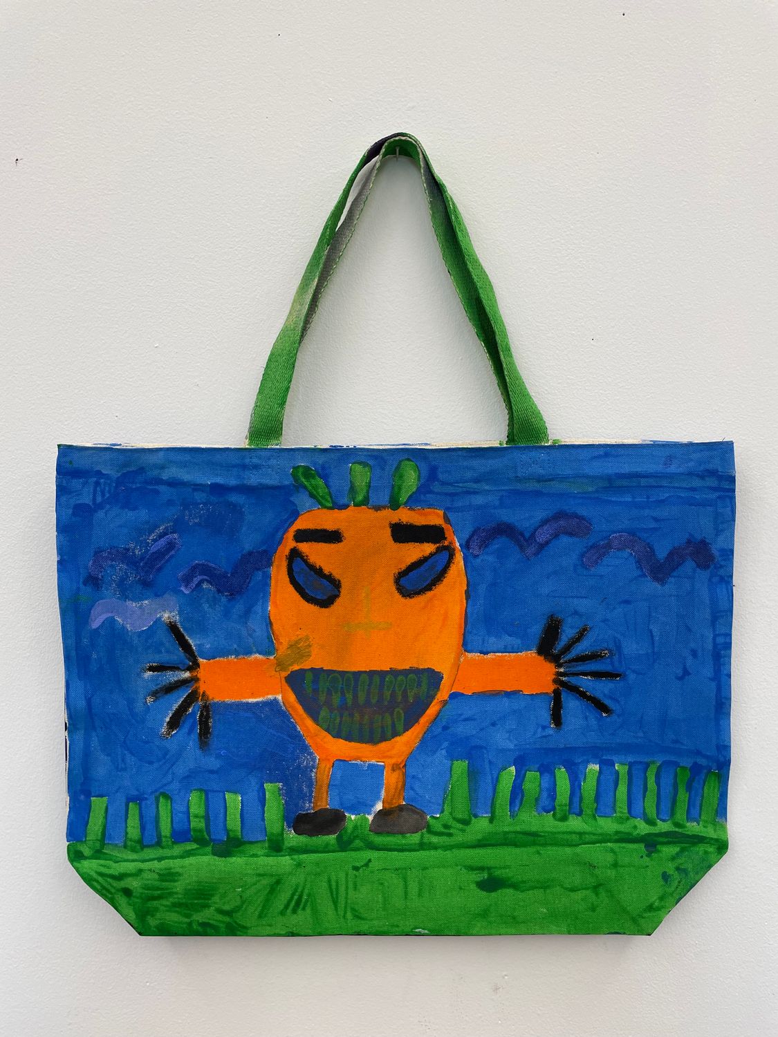 Carrot Man painted tote bag by Samir Saunders
